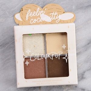 NIB ColourPop Feelin' Coconuty Pressed Eyeshadow Quad Palette